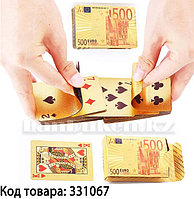 Алтын жалатылған покер карталары Golden Premium Euro 54 кәдесый ойын карталары (түрлі-түсті)