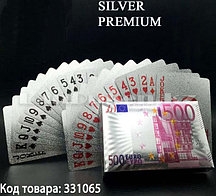 Покерные карты с серебряным напылением Silver Premium 54 Карты игральные сувенирные (евро)