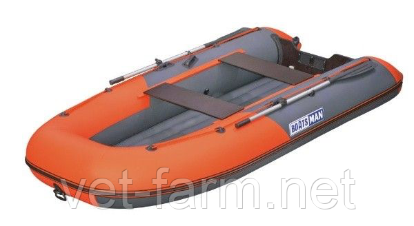 Лодка надувн. Boatsman ВТ340A НДНД моторная (графитово-оранжевый)