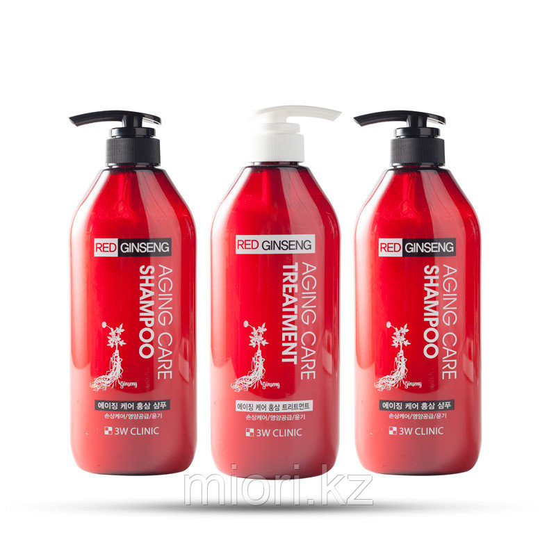 Восстанавливающий шампунь с экстрактом корня женьшеня 3W Clinic Aging Care Red Ginseng Shampoo