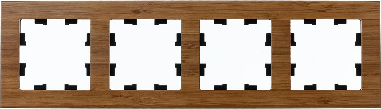 Рамка 4-ая (четверная), Дерево Бамбук, серия Atlas Design Nature, Schneider Electric