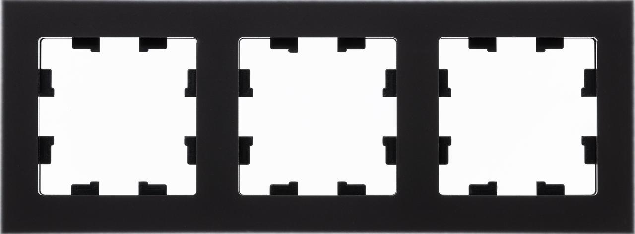 Рамка 3-ая (тройная), Стекло Матовое Черное, серия Atlas Design Nature, Schneider Electric