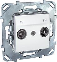 Розетка телевизионная оконечная ТV-FМ , Белый, серия Unica, Schneider Electric
