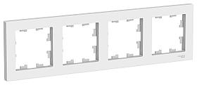 Рамка 4-ая (четверная), Белый, серия Atlas Design, Schneider Electric