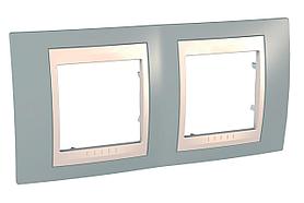 Рамка 2-ая (двойная), Серый/Бежевый, серия Unica, Schneider Electric