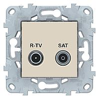 Розетка телевизионная оконечная ТV-SAT , Бежевый, серия Unica New, Schneider Electric