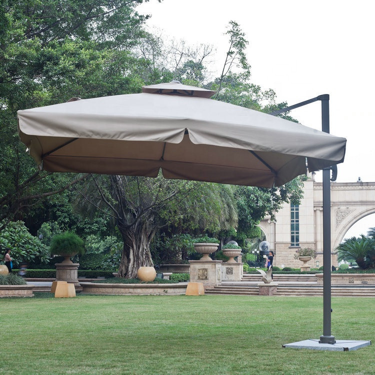 Зонт уличный квадратный Lux с утяжелителями (3х3м), бежевый - фото 4 - id-p50507576