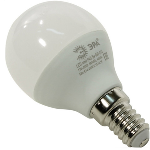 Лампа светодиодная ЭРА LED smd P45-6w-840-E14 ECO