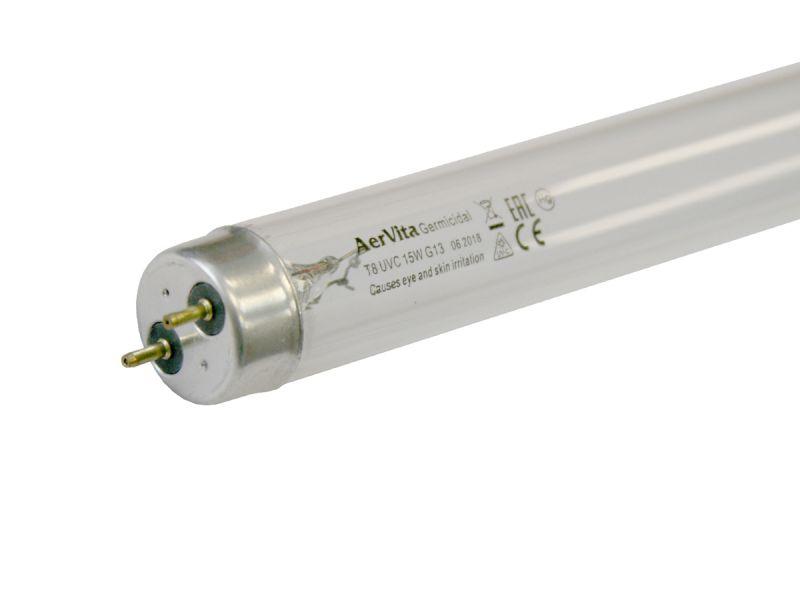 Лампа газоразрядная ультрафиолетового излучения aervita T8 UVC 15W G13
