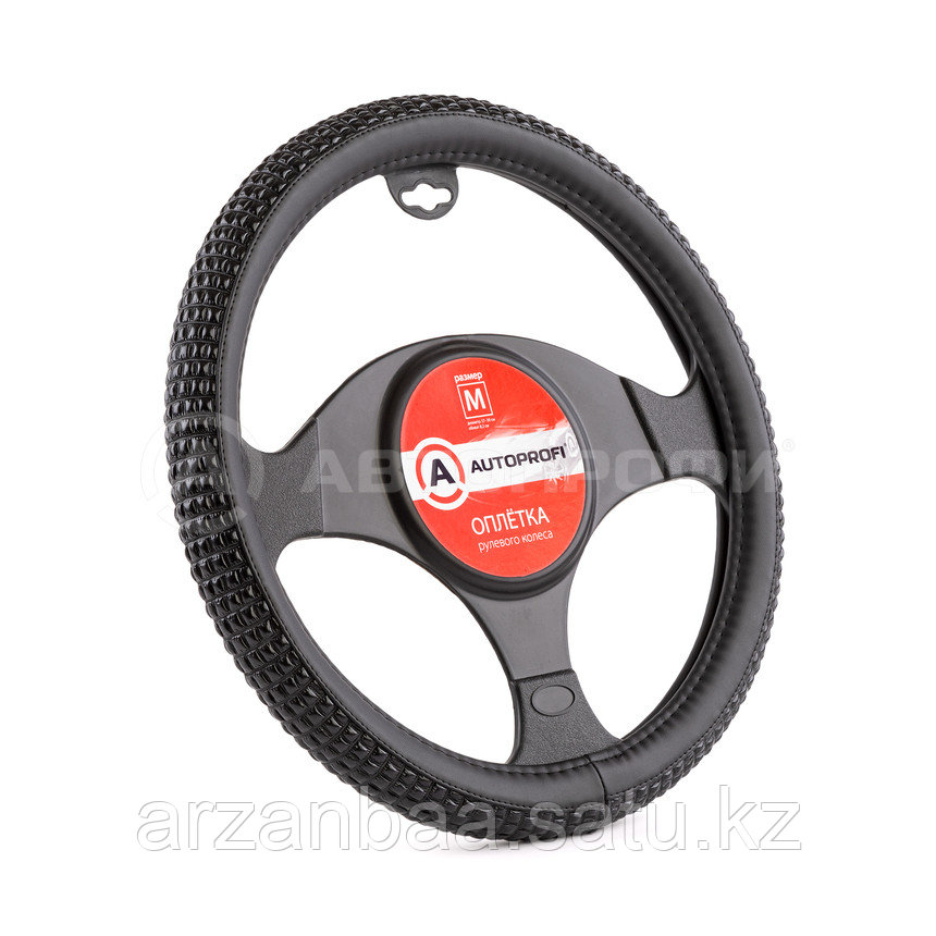 Оплётка руля AUTOPROFI из экокожи AP-1932 BK (M)