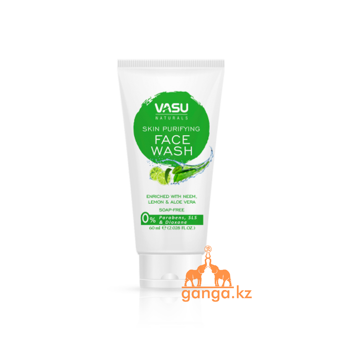 Очищающий гель для умывания лица - Ним, Алоэ вара и Лимон (Skin Purifying Face Wash VASU), 60 мл.