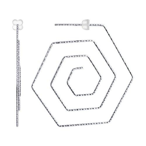 Серьги из серебра с алмазной гранью SOKOLOV 94024275
