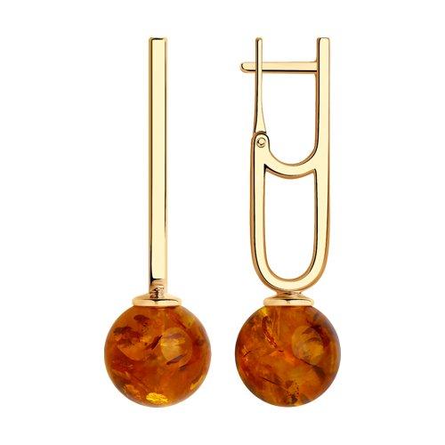 Серьги из серебра с синтетическими янтарями SOKOLOV 83020088