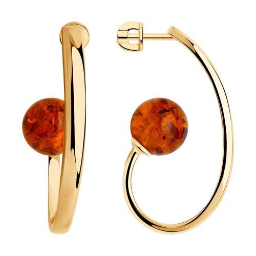 Серьги из серебра с янтарём SOKOLOV 83020086