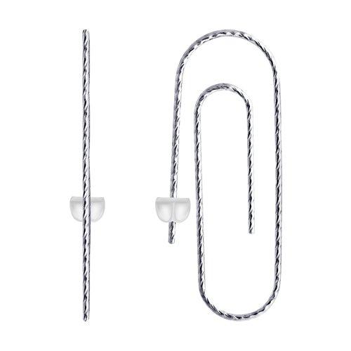 Серьги из серебра с алмазной гранью SOKOLOV 94024277