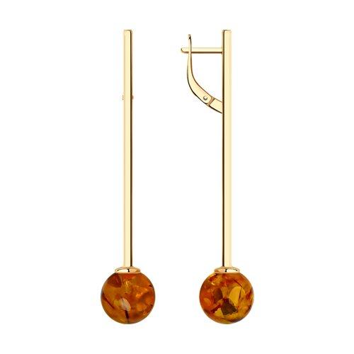 Серьги из серебра с синтетическими янтарями SOKOLOV 83020084