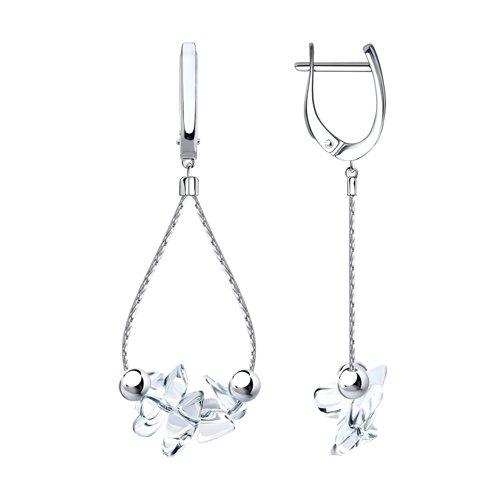 Серьги из серебра с белыми кварцем SOKOLOV 8510200009