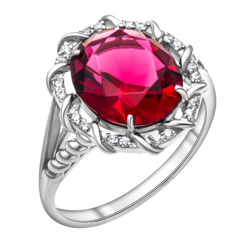 Серебряное кольцо с фианитом Teosa 100-834-RB