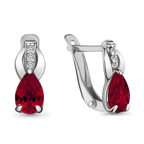 Серьги из серебра с стеклом Aquamarine 46982101В.5