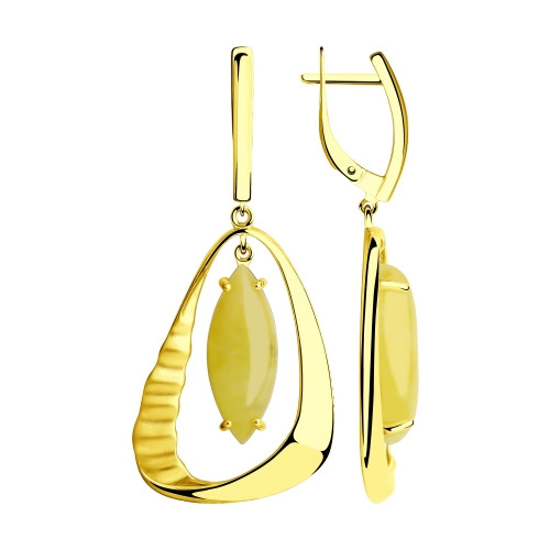 Серебряные серьги с янтарём SOKOLOV 93-321-00338-1