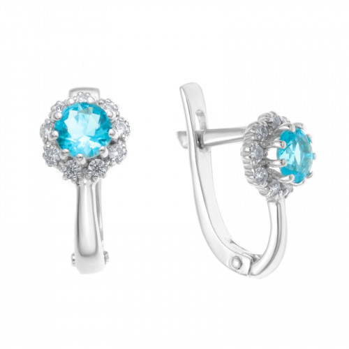 Серебряные серьги с фианитом Teosa 200-511-T