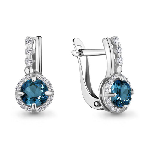 Серебряные серьги с топазом лондон Aquamarine 4469708А.5