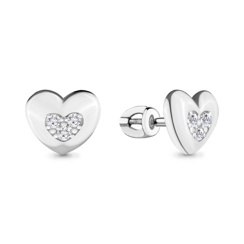 Серьги из серебра с фианитом Aquamarine 46459А.5