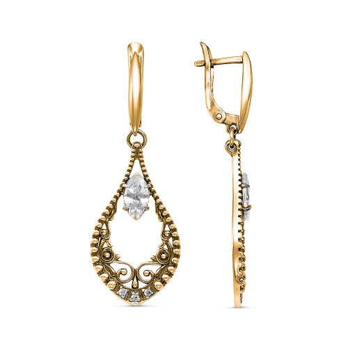 Серьги из серебра с фианитом Красная Пресня 33810783