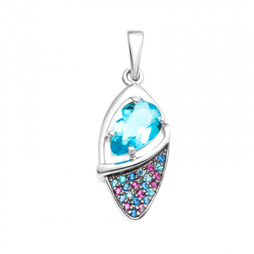 Серебряная подвеска с фианитом Teosa 3000-0297-MIX