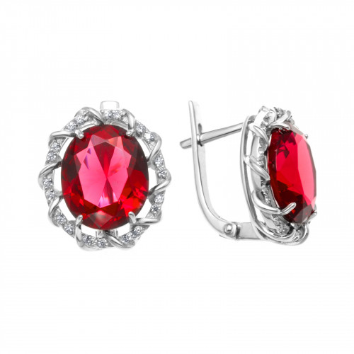 Серьги из серебра с фианитом Teosa 200-834-GR