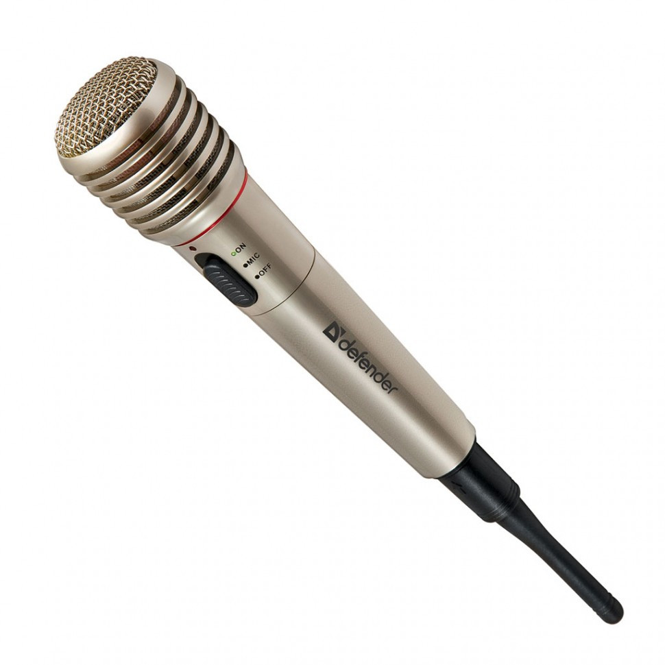 Микрофон вокальный беспроводной Defender MIC-140 серый, металл