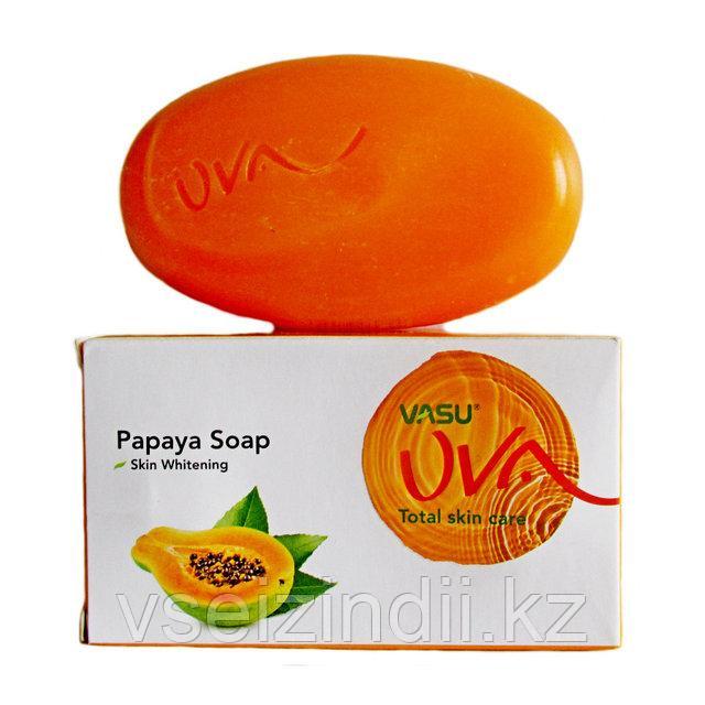 Vasu PAPAYA SOAP Uva (Мыло с Папайей омолаживающее, Васу), Skin Whitening, Total skin care125г. VASU
