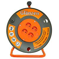 Удлинитель силовой на катушке GLANZEN 4гн. ПВС 2*1,5