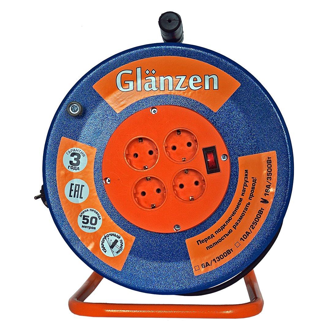 Удлинитель силовой на катушке GLANZEN 4гн. КГ 3*1,5 арт. EB-50-009 - фото 2 - id-p75498258