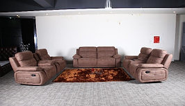 Комплект мягкой мебели (диван реклайнер), коричневый