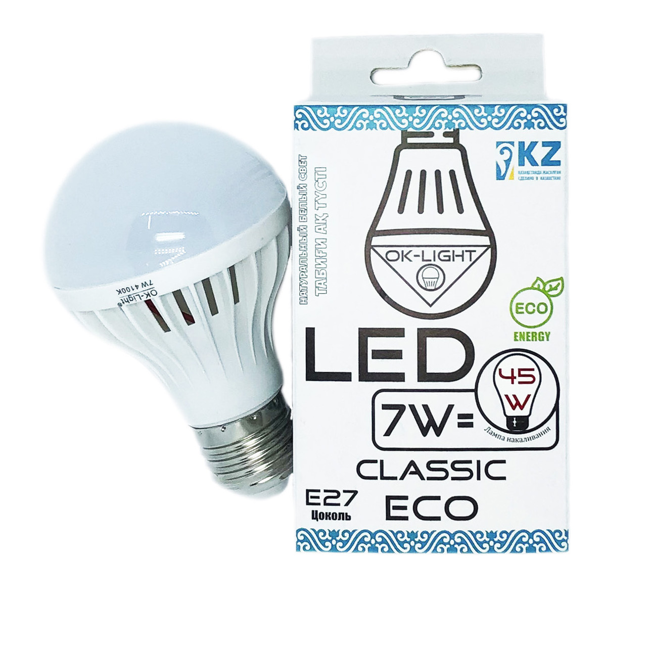 Лампа светодиодная серии CLASSIC 7W цоколь Е27 -4100К- Натуральный белый свет