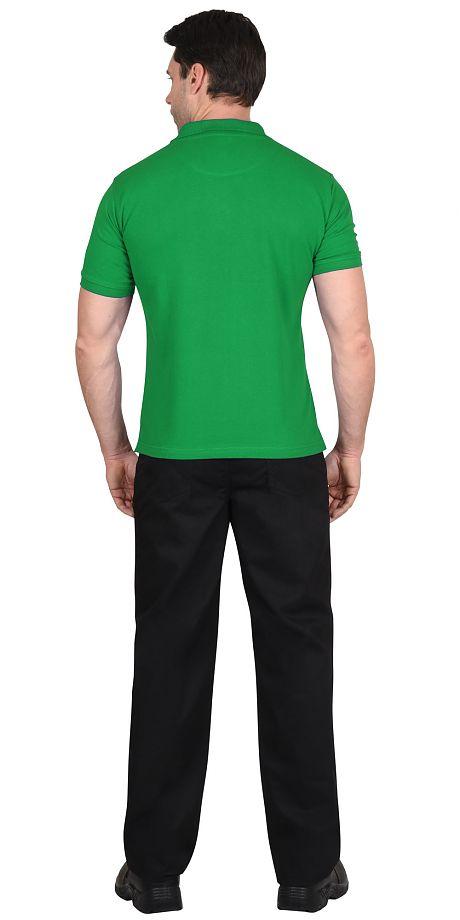 Рубашка-поло короткие рукава св.зеленая, рукав с манжетом, пл. 180 г/кв.м. - фото 2 - id-p76374447