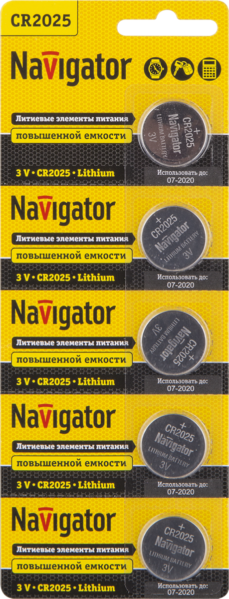 Элемент питания NBT-CR2025-BP5 94 764 Navigator