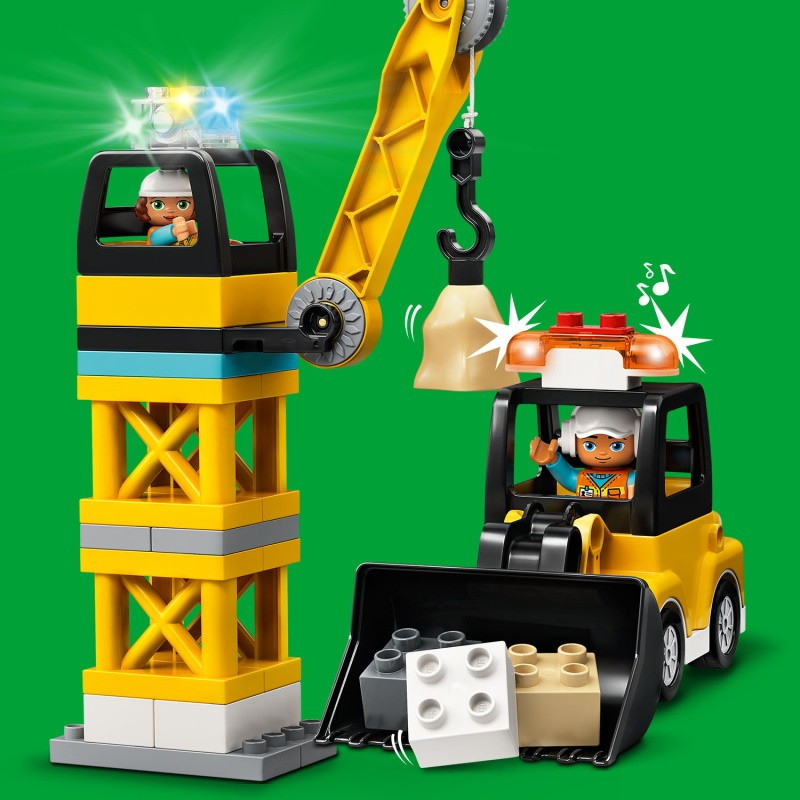 10933 Lego Duplo Башенный кран на стройке, Лего Дупло - фото 5 - id-p76309366