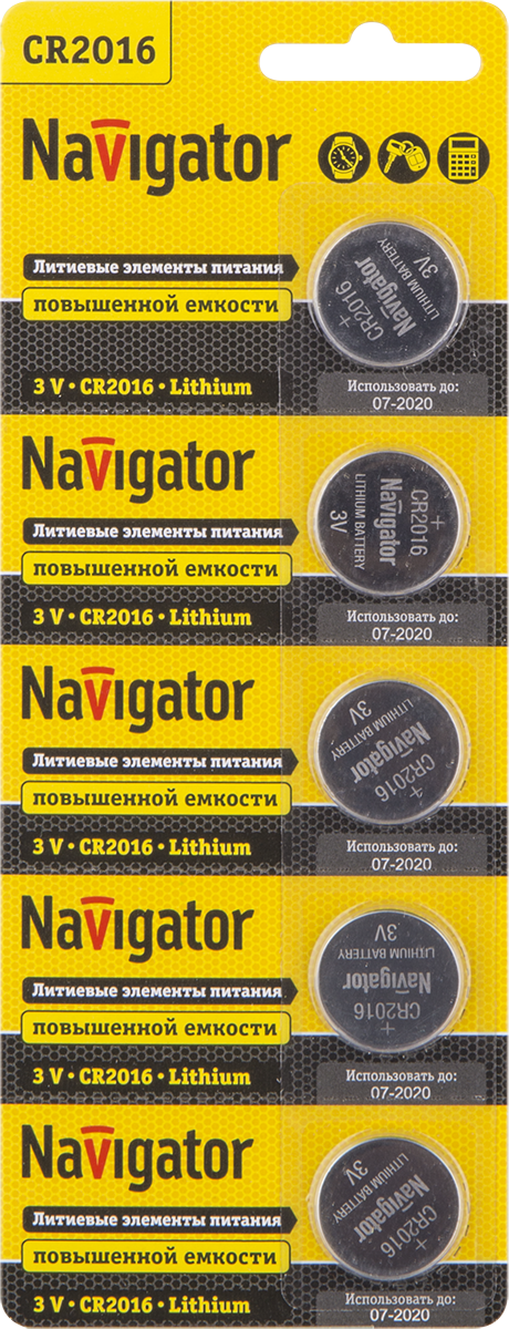 Элемент питания NBT-NBT-CR2016-BP5 94 763 Navigator