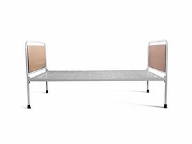 Кровать медицинская общебольничная стационарная КМОс-01(без колес, спинки прямоуг. со вставками из ЛДСП,