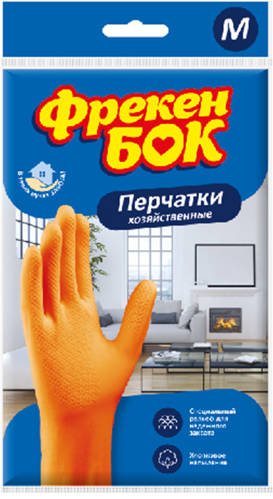 Перчатки Фрекен БОК резин хозяйственные оранжевые M
