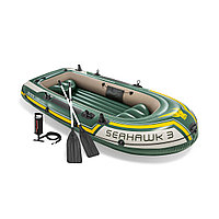 Лодка надувная INTEX Seahawk 3 Set 12+ 68380NP (295х137см, Винил, Трёхкамерная)
