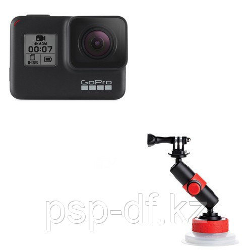 Экшн камера GoPro HERO7 Black + Держатель на присоске Joby Suction Cup & Locking Arm - фото 1 - id-p76391228