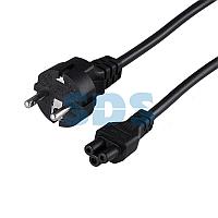 Шнур сетевой, евровилка - евроразъем С5, кабель 3x0,75 мм², длина 1,8 метра (для питания ноутбука) (PVC