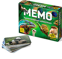 Настольная игра "Мемо. Удивительные животные", 50 карточек + познавательная брошюра