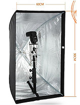 2 зонта - софтбокса 60 см × 90 см на стойке с головкой для вспышки, фото 2