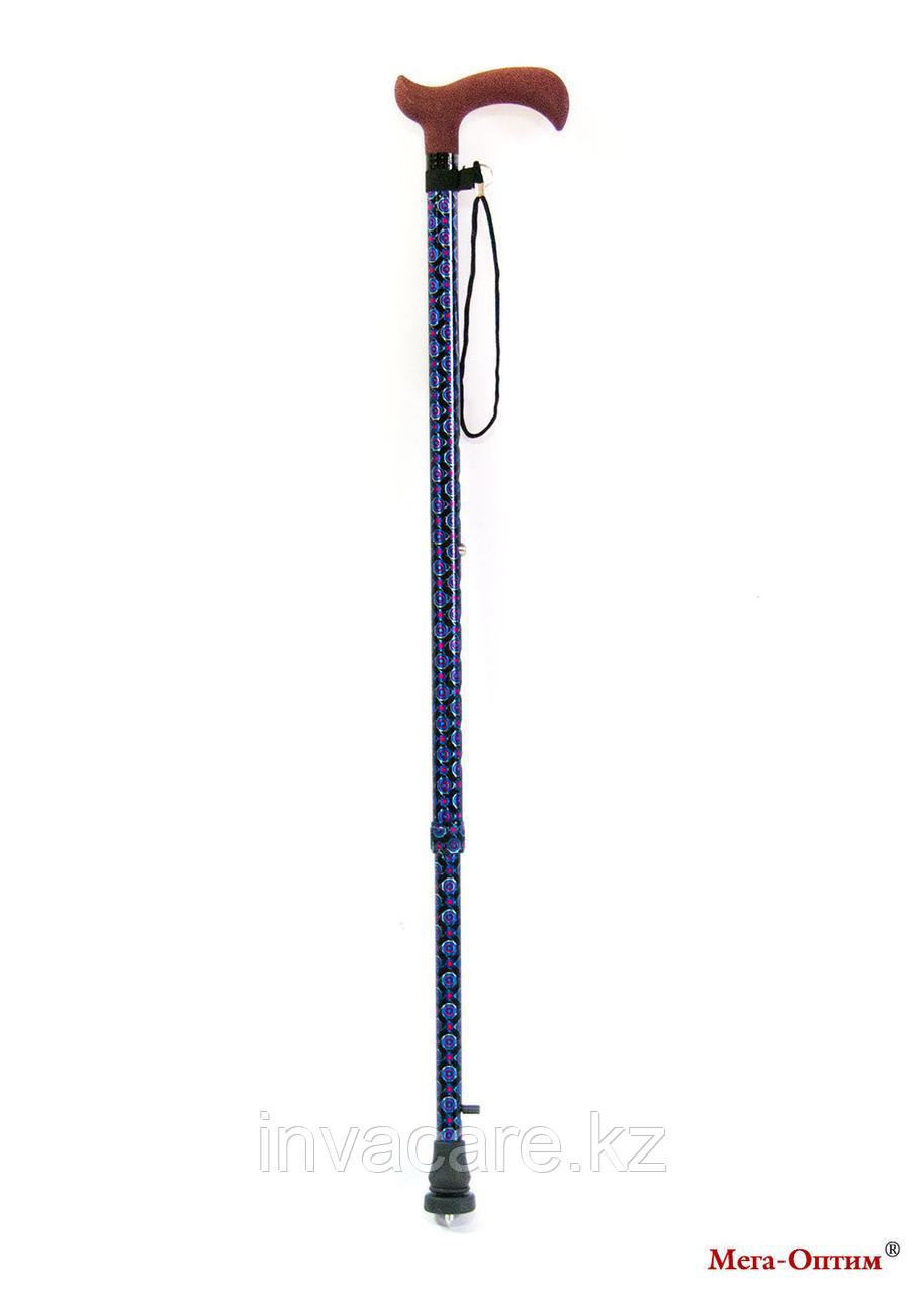 Трость телескопическая с цветной стойкой Цветная с пластмассовой ручкой "Дерби" - фото 1 - id-p76455229