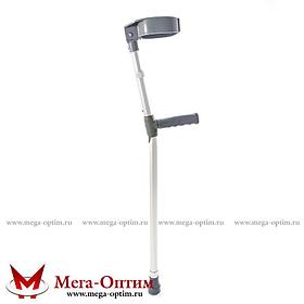 Костыль алюминиевый подлокотный с закрытой виниловой манжетой