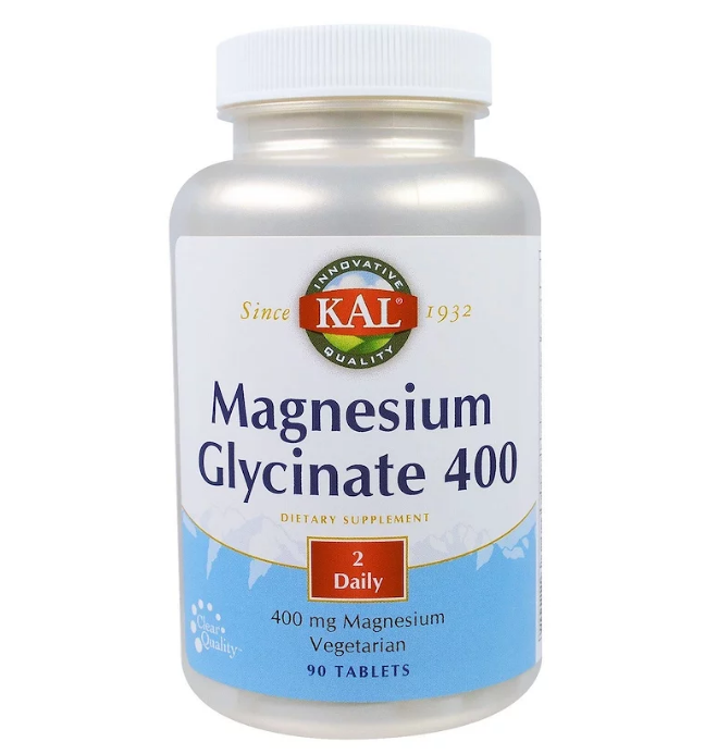 KAL, Глицинат магния 400, 400 мг, 90 таблеток